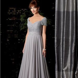 Caterina by Jordan Dress Style: 7002 Color:Platinum (Retail $394) NEW WITH TAGS!